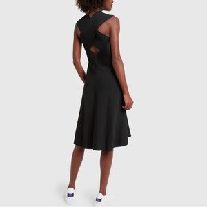 Victoria Beckham Black‎ Cross Back Bodycon Midi Dress